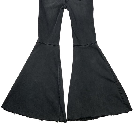 Free People Just Float On Flare Jeans 25 Wash Black Charcoal High Rise - Picture 10 of 13